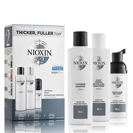 Nioxin Kit System 2 5 oz Shampoo, 5 oz Conditioner + 50ml Scalp Treatment