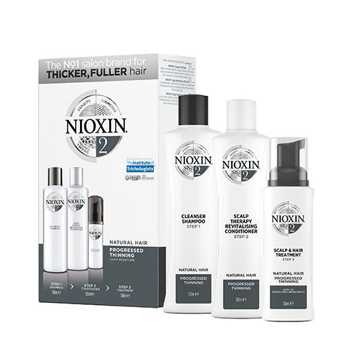 Nioxin Kit System 2 10 oz Shampoo, 10 oz Conditioner + 100ml Scalp Treatment