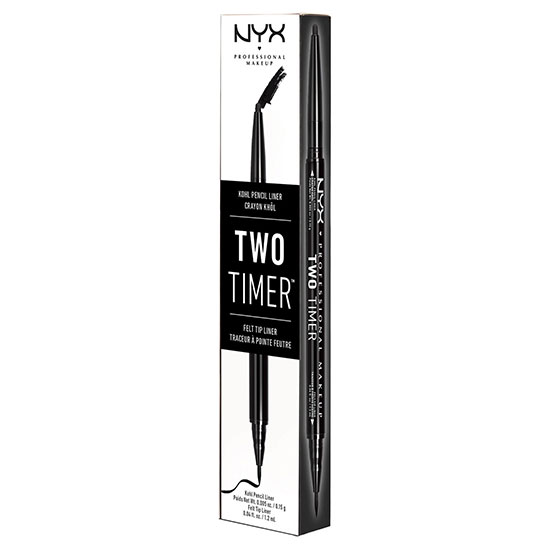 NYX Professional Makeup Two Timer Dual Ended Eyeliner Jet Black