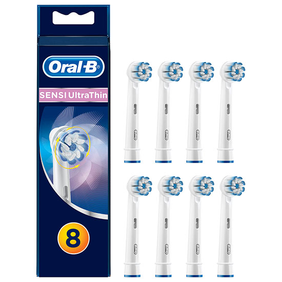 Oral B Sensi UltraThin Power Replacement Electric Toothbrush Heads Pack Of 8
