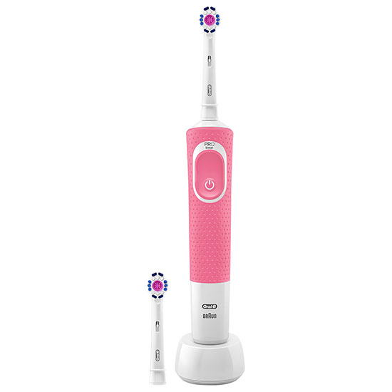 Oral B Vitality Plus White & Clean Power Handle Electric Toothbrush Pink