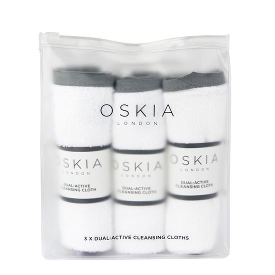 Oskia Dual-Active Cleansing Cloths Pack Of 3