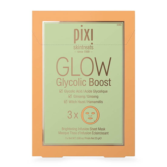 PIXI GLOW Glycolic Boost Sheet Mask Pack Of 3