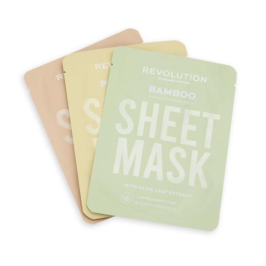 Revolution Skincare Biodegradable Dry Skin Sheet Mask Set x3 x3