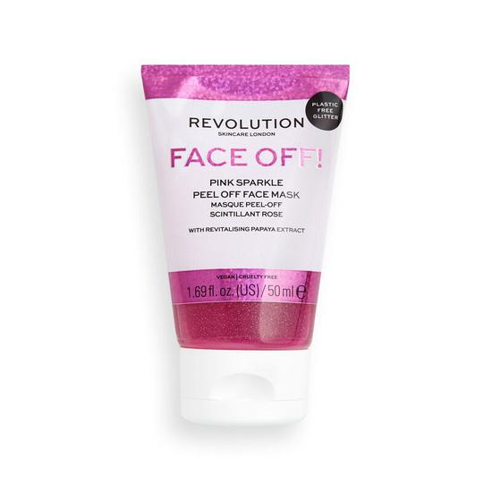 Revolution Skincare Face Off! Pink Sparkle Peel Off Face Mask 2 oz