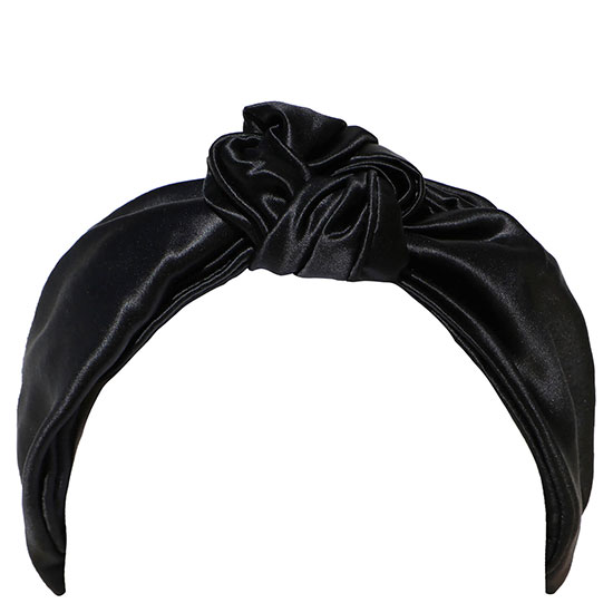 Slip Silk Knot Headband Black
