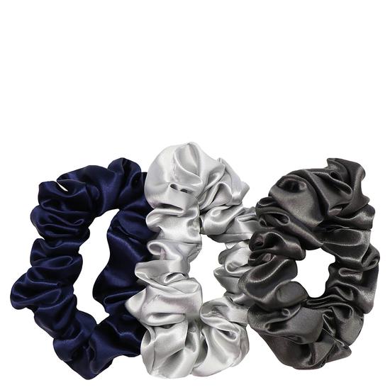 Slip Large Silk Scrunchies - 3 Pack Navy, Silver & Charcoal