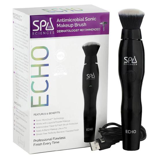 Spa Sciences ECHO Antimicrobial Sonic Makeup Brush Black
