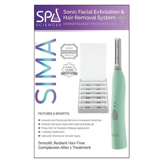 Spa Sciences SIMA Sonic Facial Exfoliation & Hair Removal System Mint