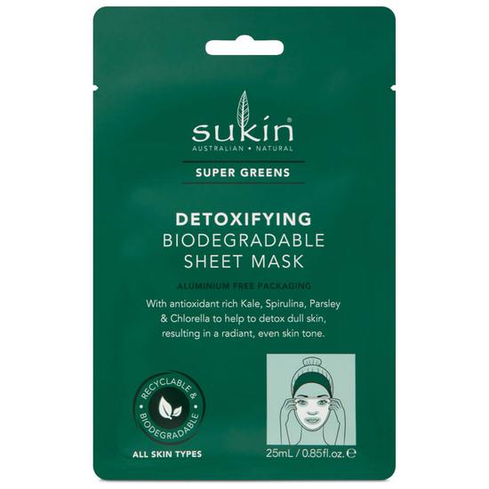 Sukin Super Greens Detoxifying Sheet Mask Sachet Pack Of 1