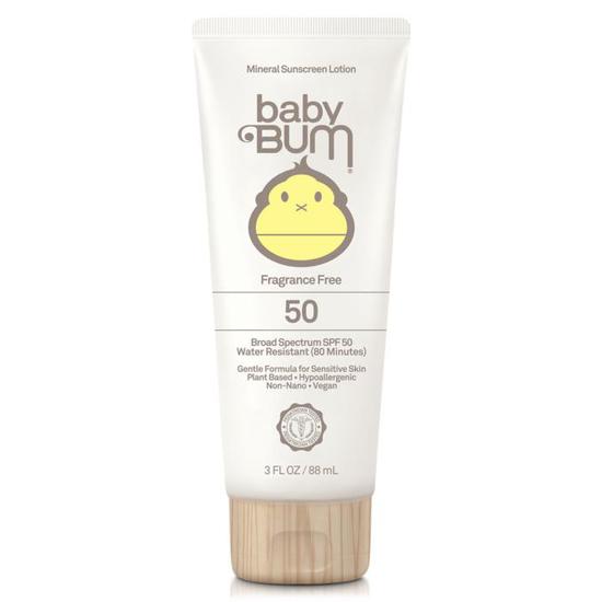 Sun Bum Baby Bum Mineral SPF 50 Fragrance Free Sunscreen Lotion 3 oz