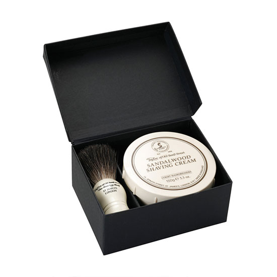 Taylor of Old Bond Street Gift Set Shaving Brush & Sandalwood Shaving Cream Gift Set