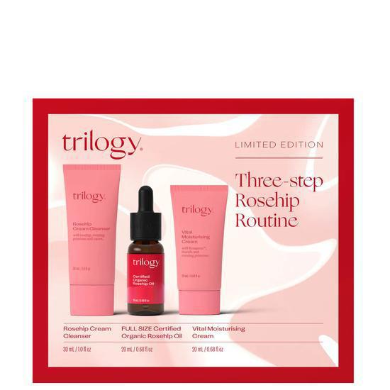 Trilogy Three Step Rosehip Routine Rosehip Cream Cleanser + Rosehip Oil + Vital Moisturising Cream