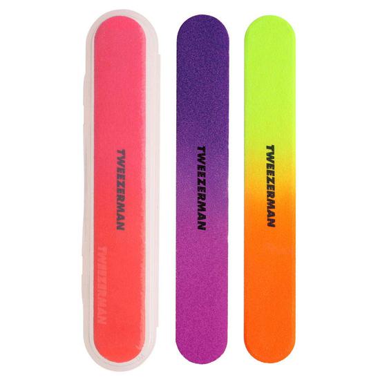 Tweezerman Neon Filemates 3 Nail Files & Case