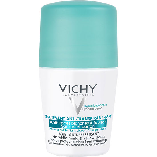 Vichy 48hr Anti-Perspirant Roll On No White Marks & Yellow Stains 2 oz