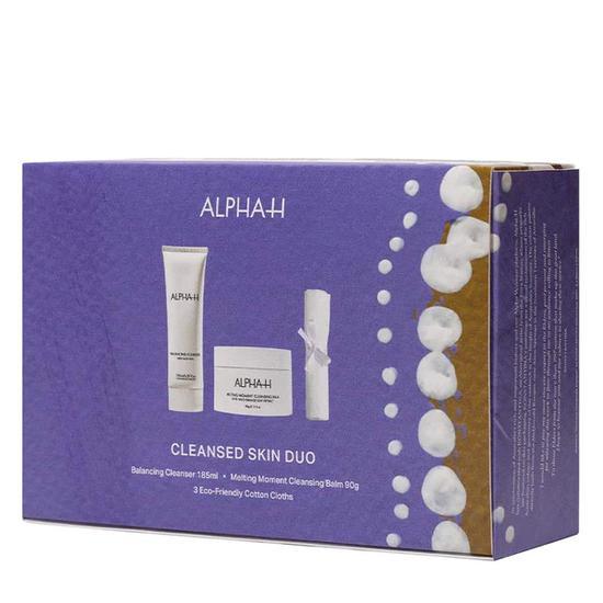 Alpha-H Cleansed Skin Duo Balancing Cleanser + Melting Moment Cleansing Balm + Cotton Cloths