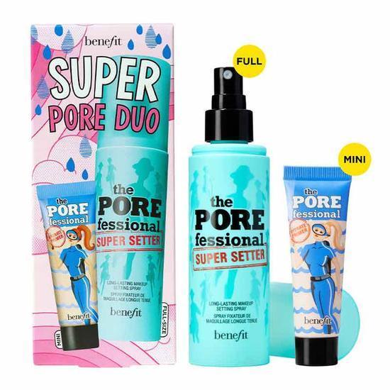 Benefit Super Pore Duo 120ml The POREfessional Super Setter Spray & 7.5ml The POREfessional Hydrate Primer