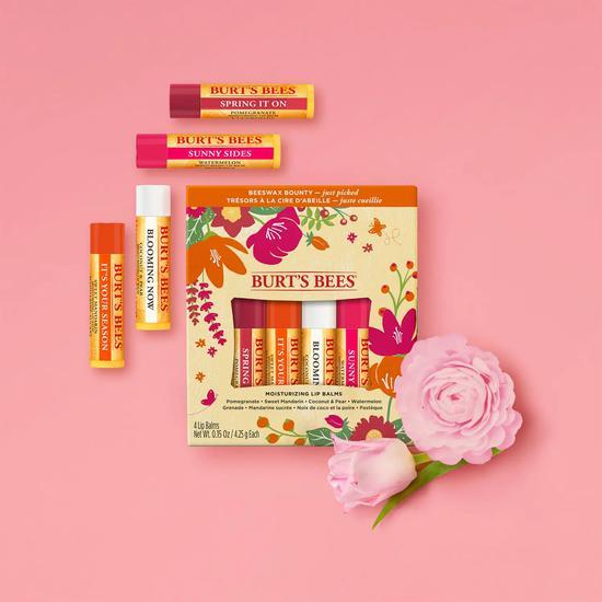 Burt's Bees Just Picked Lip Balm Gift Set 4 hydrating lip balms