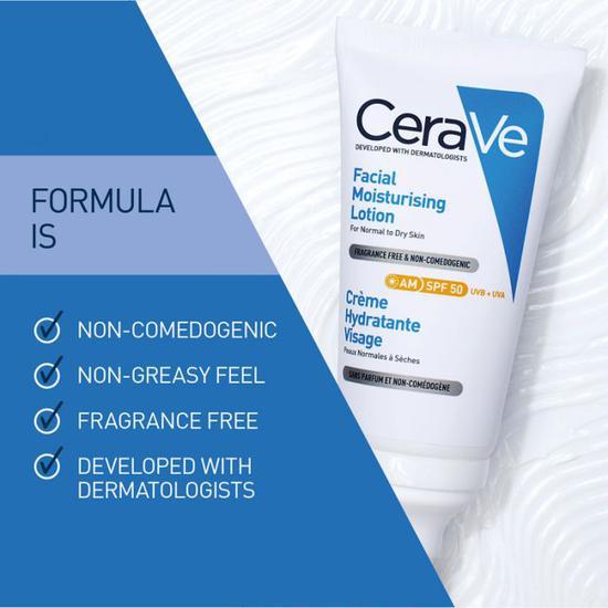 CeraVe AM Facial Moisturizing Lotion SPF 50 2 oz