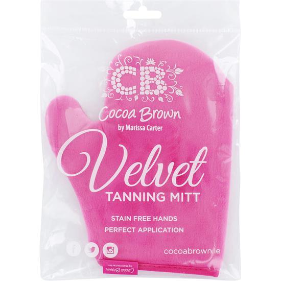 Cocoa Brown Deluxe Velvet Tanning Mitt With Thumb