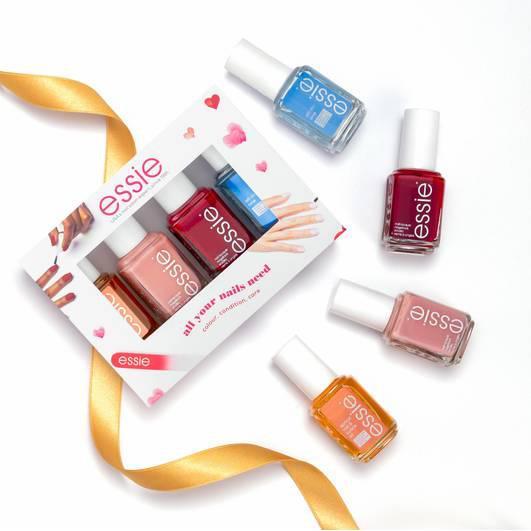 essie All Your Nails Beed 4 Piece Routine Set 2 x Nail Polish + Top & Base Coat + Apricot Cuticle Oil