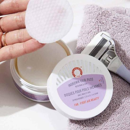 First Aid Beauty Bye Bye Bumps Kit KP Bump Eraser Body Scrub, KP Smoothing Body Lotion & Ingrown Hair Pads