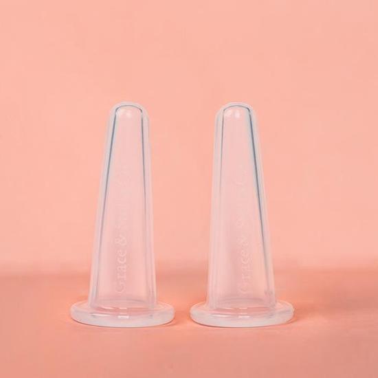Grace & Stella Facial Cupping Set 2 Small Cups, 2 Medium Cups, 1 Large Cup, 1 Jojoba Oil, 1 Silicone Cleansing Pad & 1 Drawstring Bag