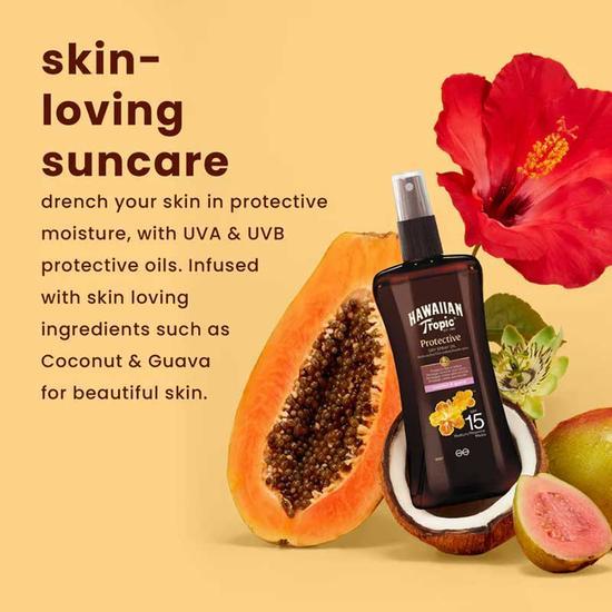 Hawaiian Tropic Protective Spray Oil SPF 15 7 oz