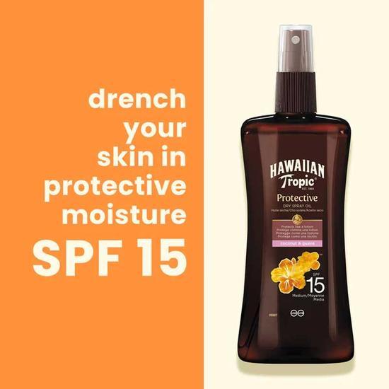 Hawaiian Tropic Protective Spray Oil SPF 15 7 oz