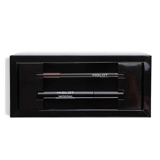 Inglot Cosmetics The Super Smokes Edit Gift Set Deep Dark Black Mascara + Brown Kohl Pencil