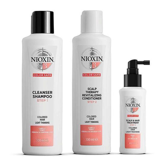 Nioxin Kit System 3 5 oz Shampoo, 5 oz Conditioner + 50ml Scalp Treatment