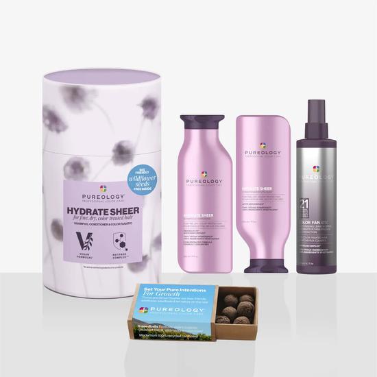 Pureology Hydrate Sheer Gift Set Shampoo + Conditioner + Colour Fanatic Spray