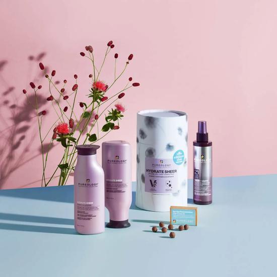 Pureology Hydrate Sheer Gift Set Shampoo + Conditioner + Colour Fanatic Spray