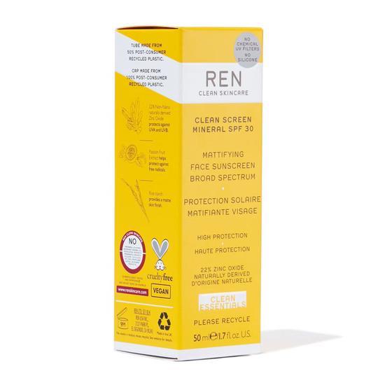 REN Clean Screen Mineral SPF 30 Mattifying Face Sunscreen Broad Spectrum