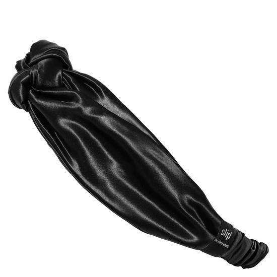 Slip Silk Knot Headband Black