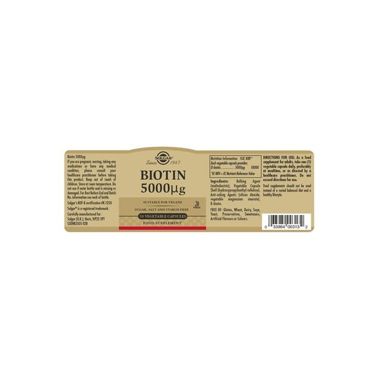 Solgar Biotin 5000mcg x50